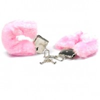 Fur Hand Cuffs Light Weight Pink